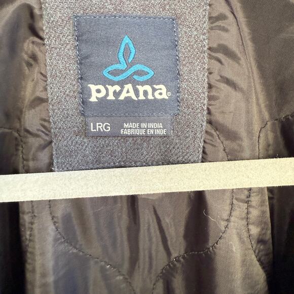 Mens Prana shirt jacket - navy - black - snap up - shacket - organic cotton - L - Picture 9 of 10